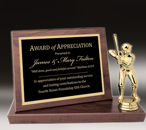 or SPORT Kiwanis Award Plaque 6x8 Trophy FREE custom engraving 